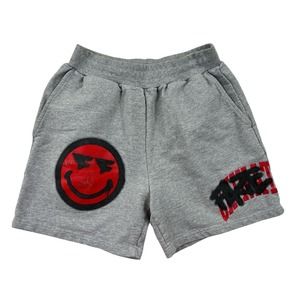 Chinatown Market Women Gray Sweat Shorts‎ Sz Small Smiley Face Logo